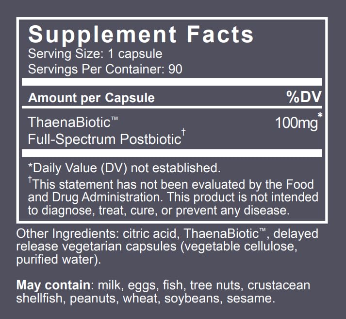 Thaena ThaenaBiotic Postbiotic Capsule, 90 Count