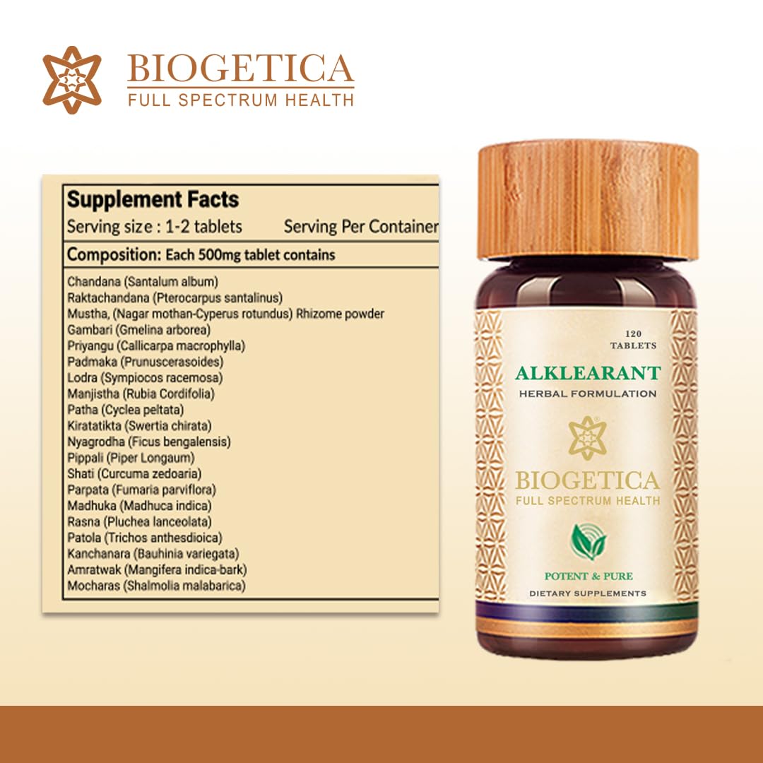 Biogetica Alklearant Natural Digestive Support Supplement Tablets, 120 Count