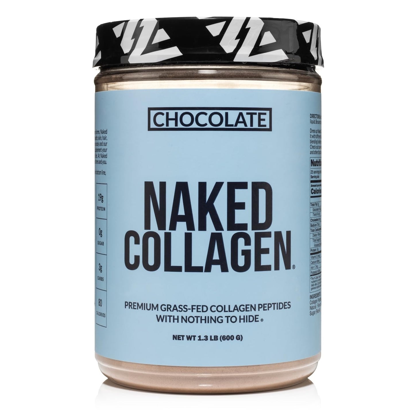 NAKED Chocolate Collagen Peptides Protein Powder, 20 oz