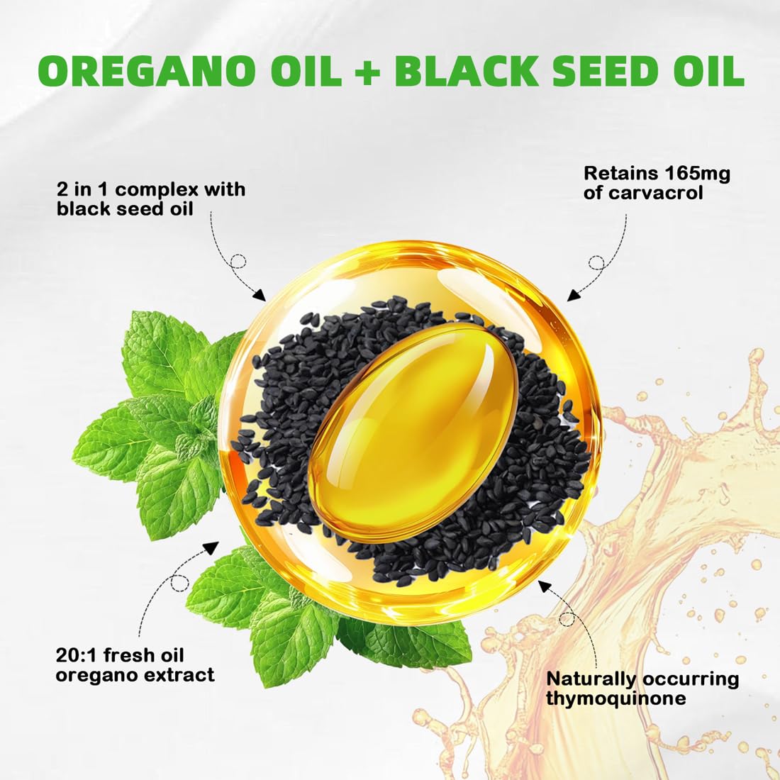 Vespecial Oil of Oregano with Black Seed Oil Softgels 180 Count