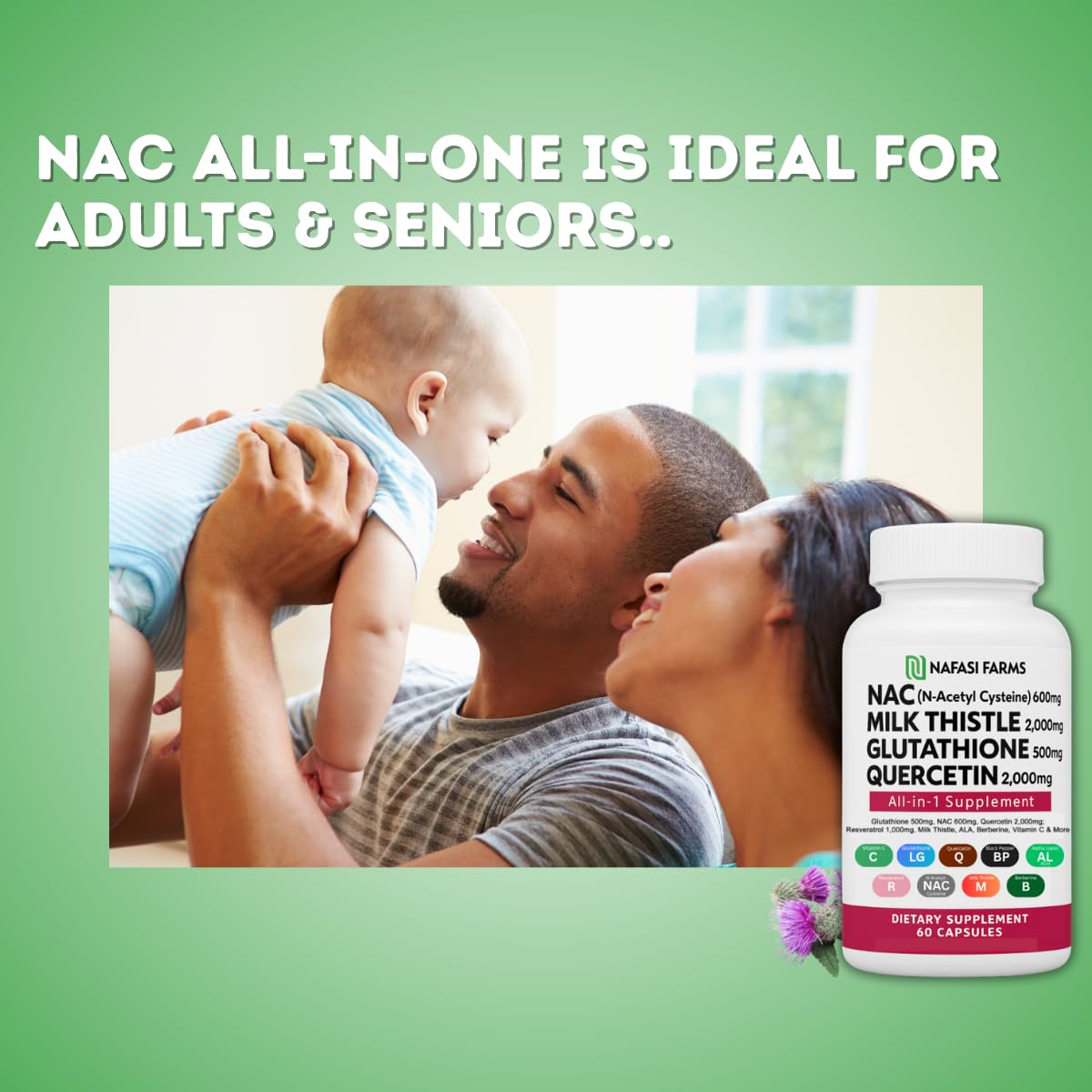 NAFASI FARMS All-in-one NAC Supplement 60 Capsules