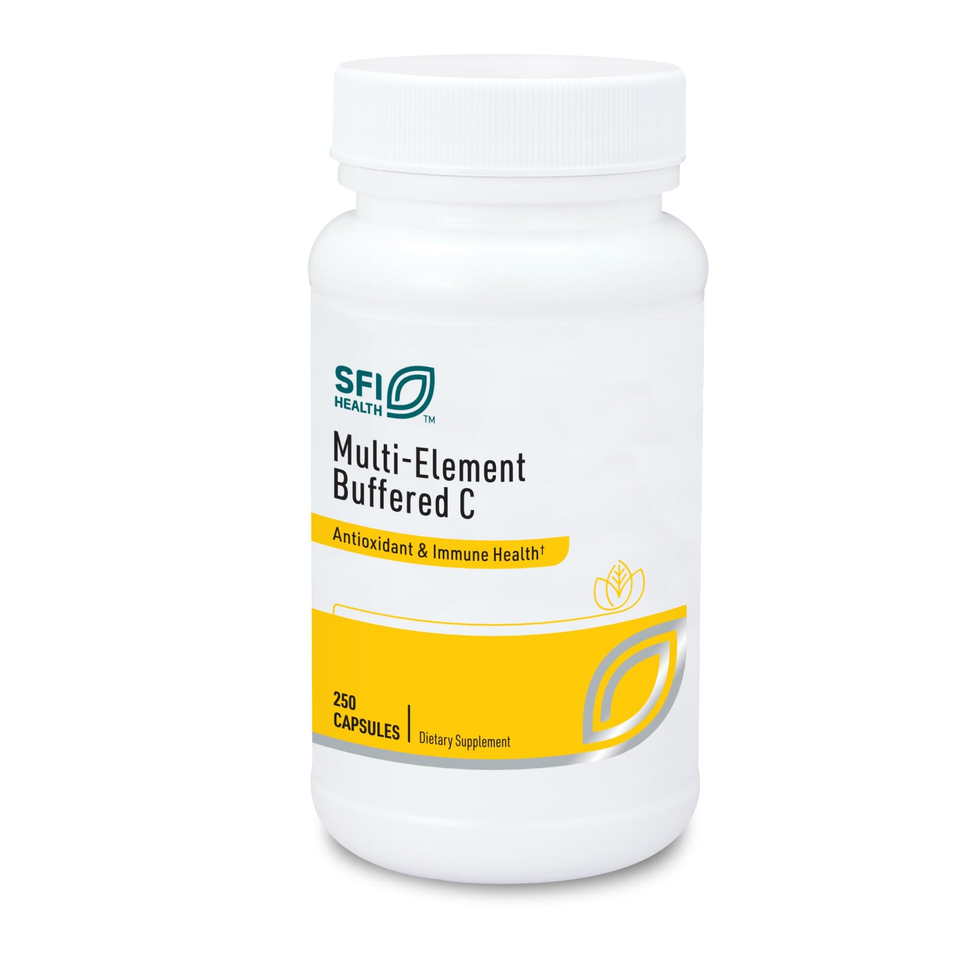 SFI Health Klaire Labs Buffered Vitamin C Capsules with Quercetin Bioflavonoids & L-Glutathione to Support Immune Function & Antioxidant Protection, 250 Capsules