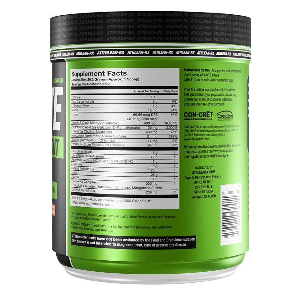 ATHLEAN-RX X-CITE Pre-Workout Powder 15.61 Ounce