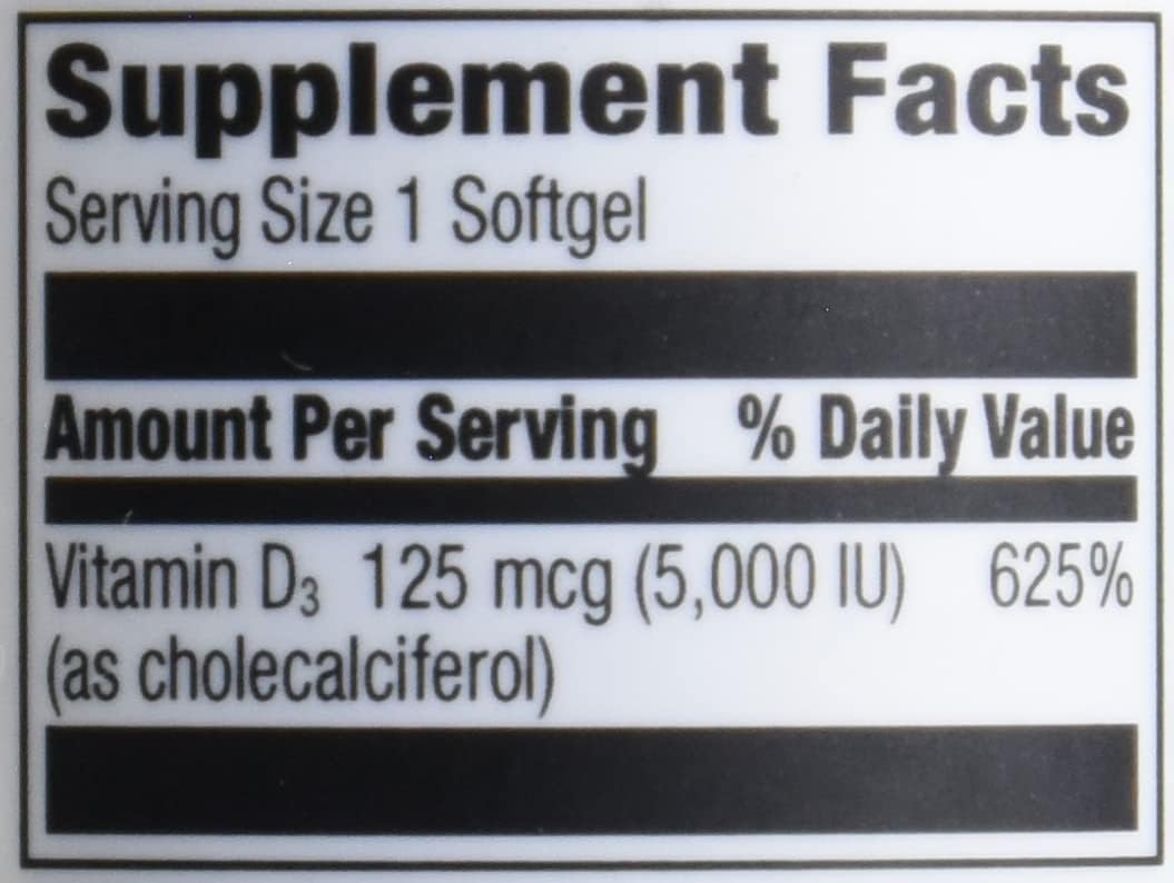 Amazon Elements Vitamin D3 Softgels 180