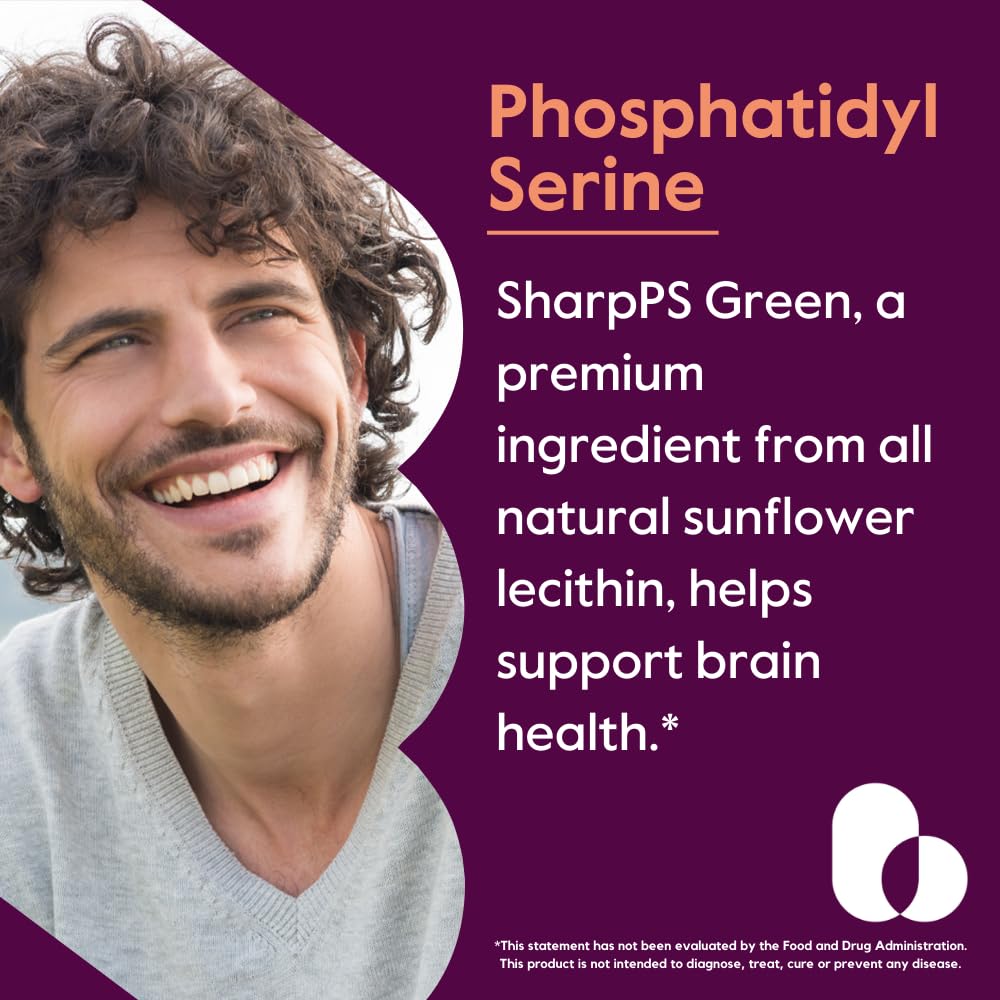 BESTVITE Phosphatidylserine 100mg Sharp-PS® Green Veg Capsules, 120 Count