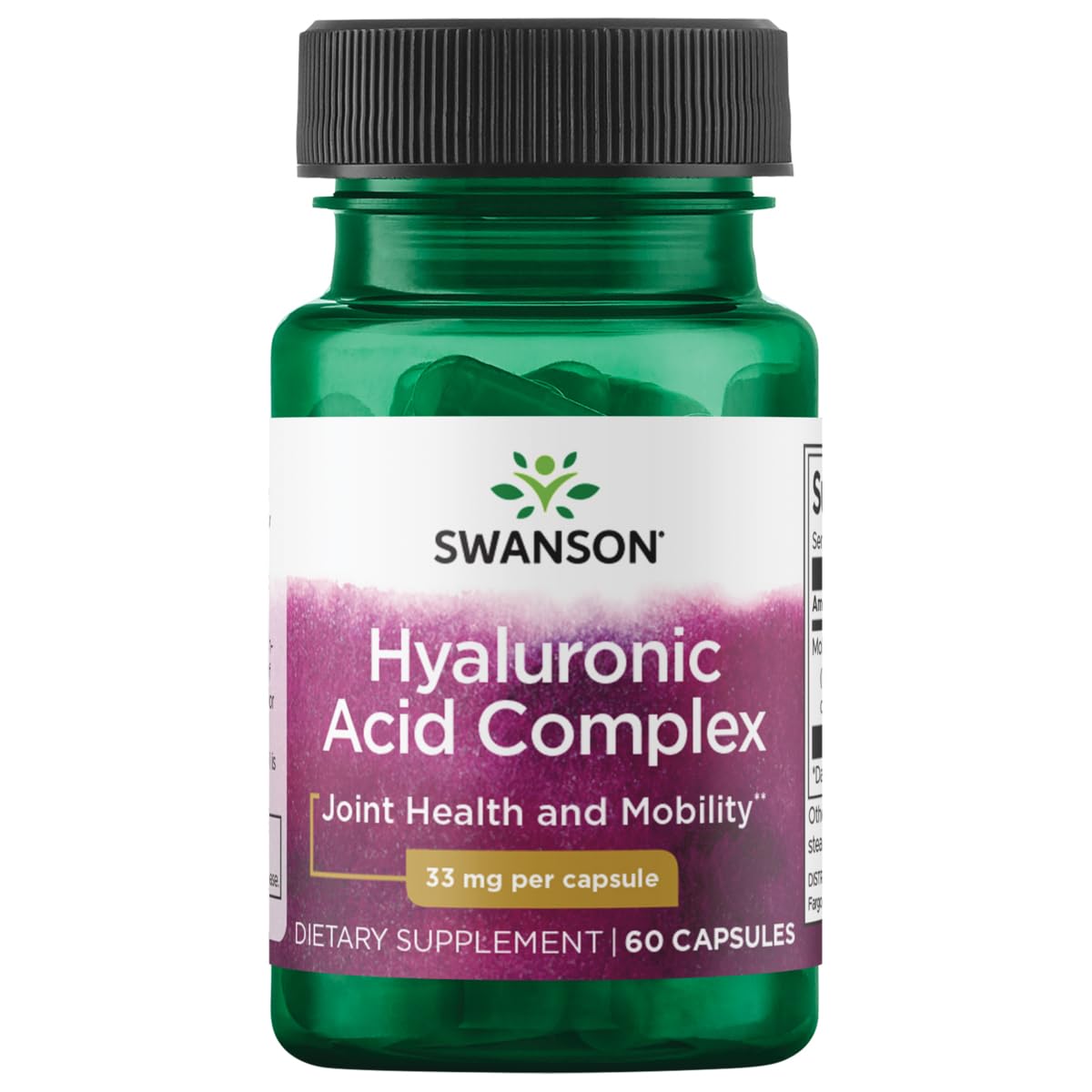 Swanson Hyal-Joint Hyaluronic Acid Complex 33 Milligrams, 60 Capsules