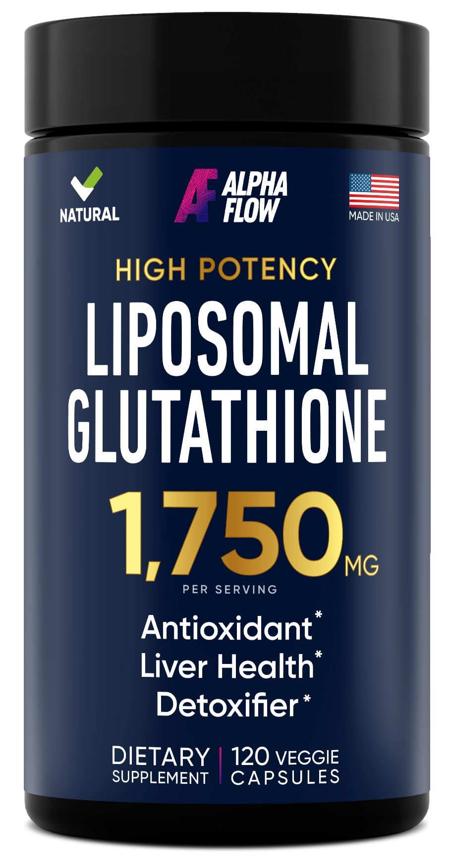 Alpha Flow Liposomal Glutathione Capsules 120 Count
