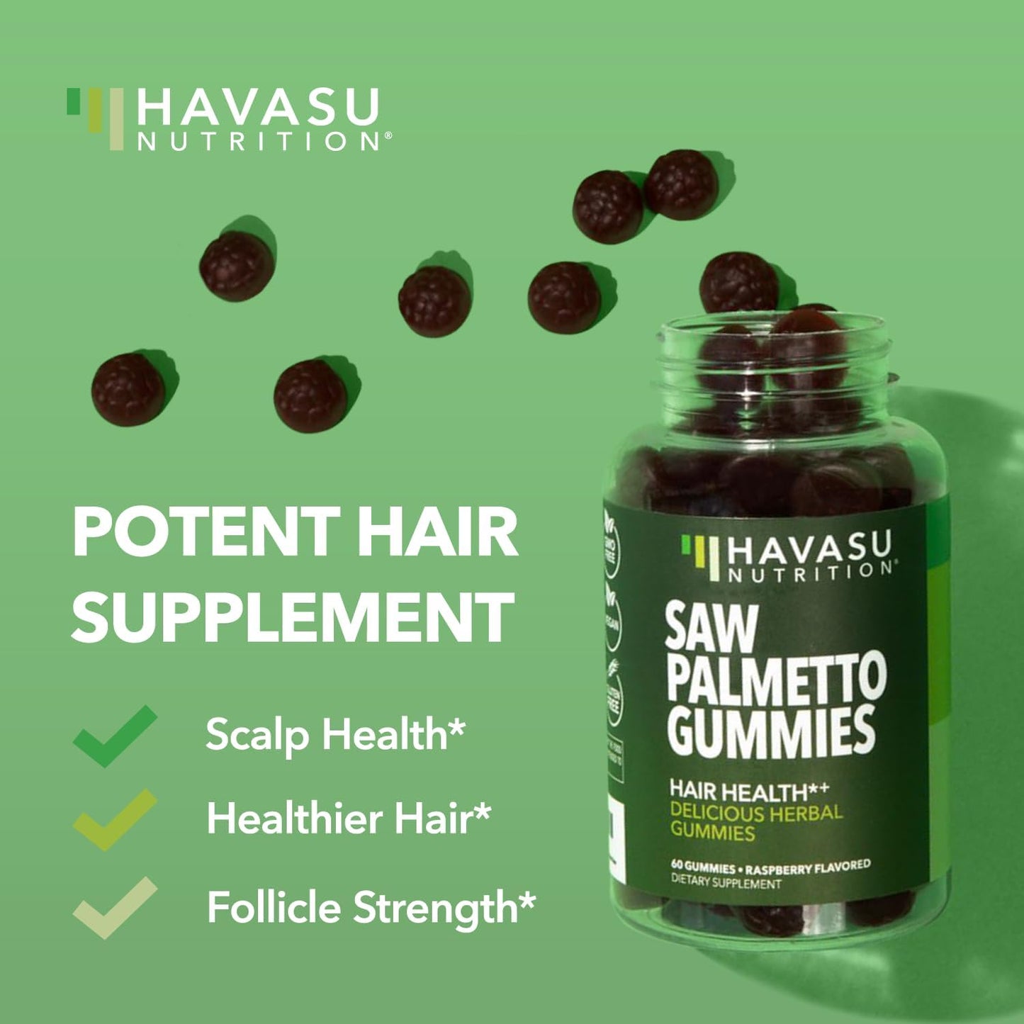 HAVASU NUTRITION Saw Palmetto Gummies Prostate Health Supplement, 60 Count
