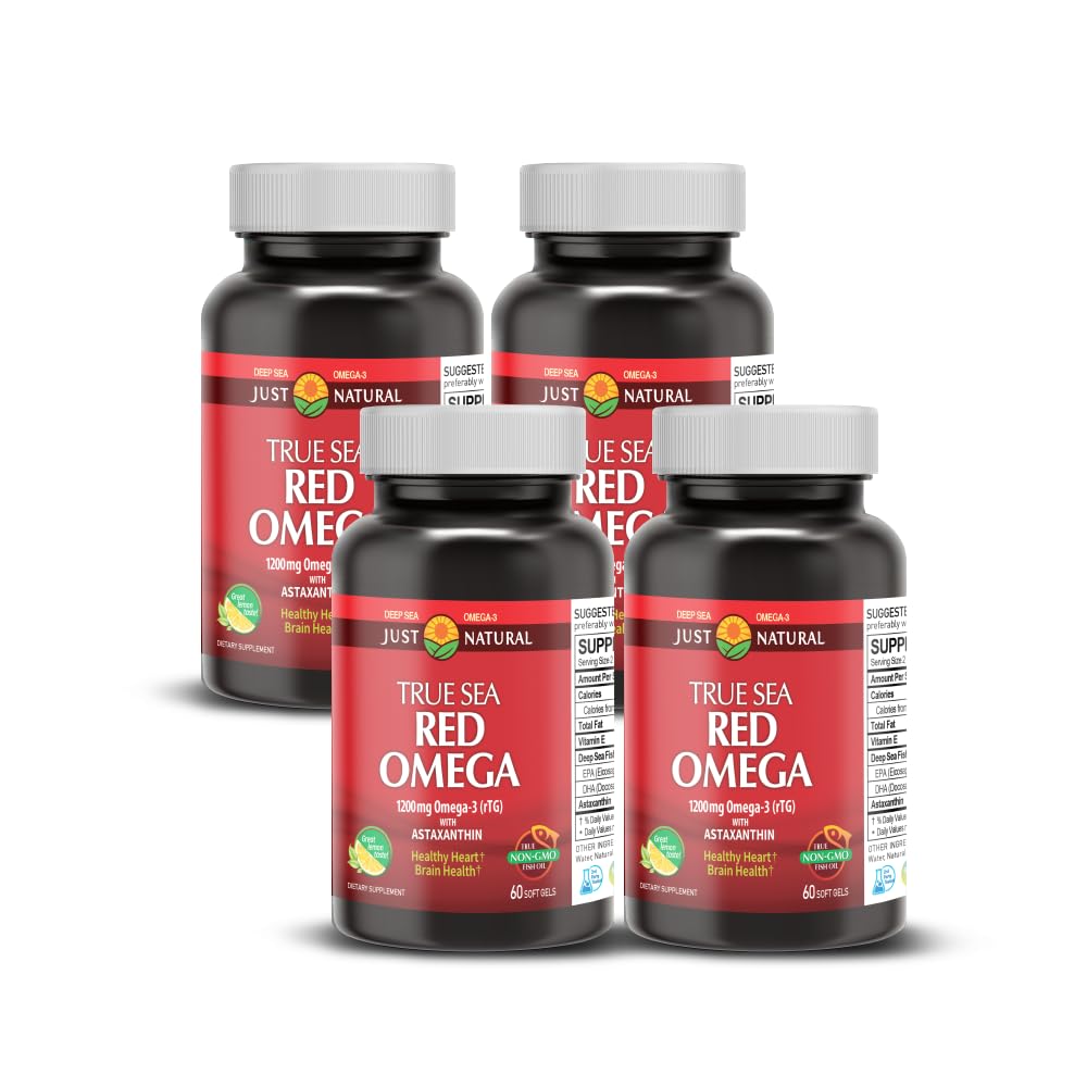 NANOWELL Red Omega-3 with Astaxanthin, DHA & EPA Softgels, 240 Count