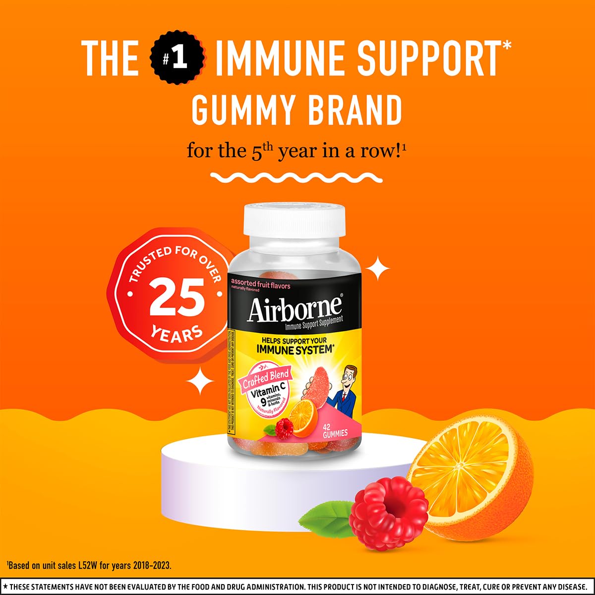 Airborne Vitamin C 750mg Immune Support Gummies, 168 Count
