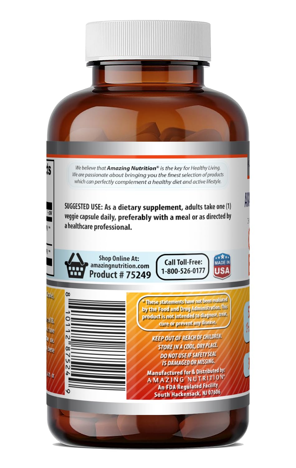 Amazing Nutrition Quercetin Berberine Capsules, 30 Count
