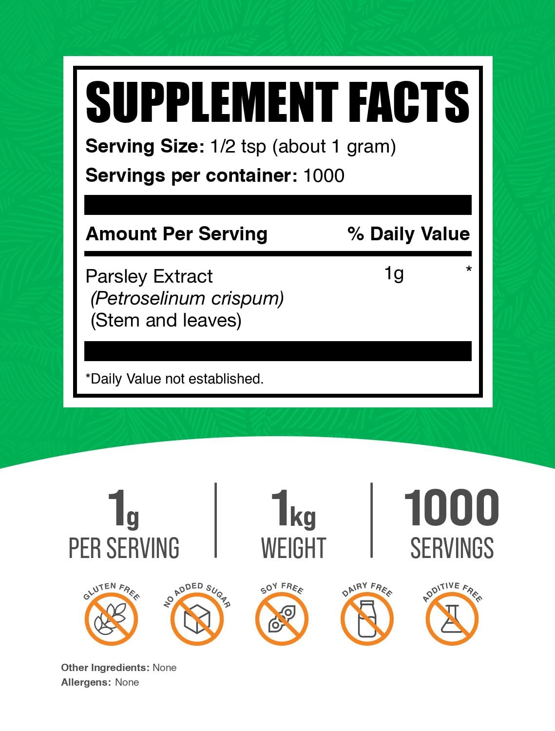 BulkSupplements Parsley Extract Powder 35.27 Ounce