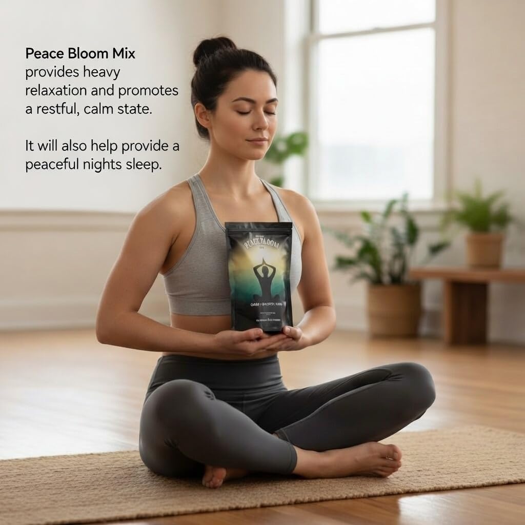RIPSHOT Peace Bloom Calming Powder Mix with Kava, Bacopa & GABA Powder, 6 oz