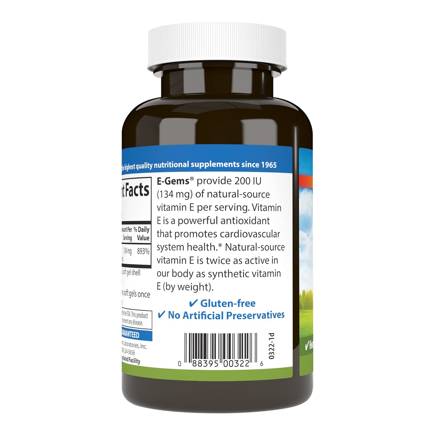 Carlson E-Gems Vitamin E Softgels, 200 IU (134 mg), 250 Softgels