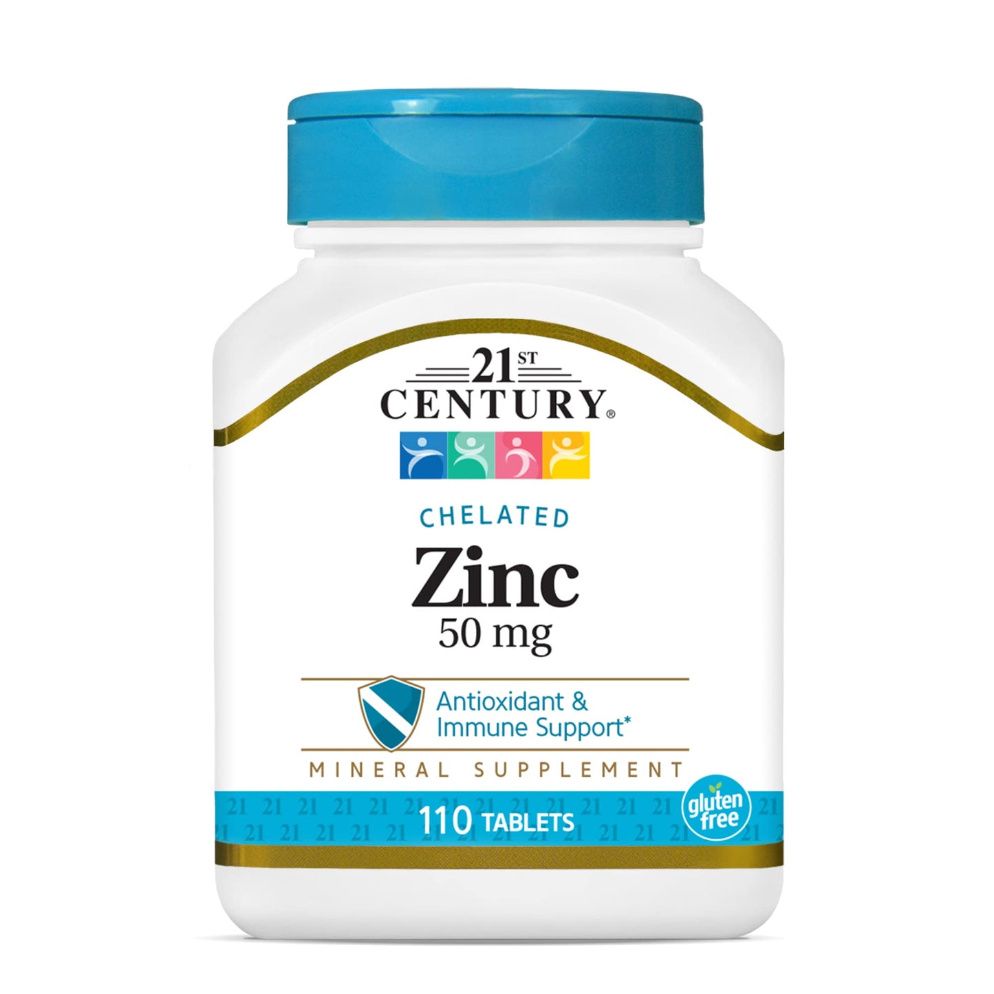 21st Century Zinc 50mg Chelated Tablets, High Potency Immune, 110 Tablets