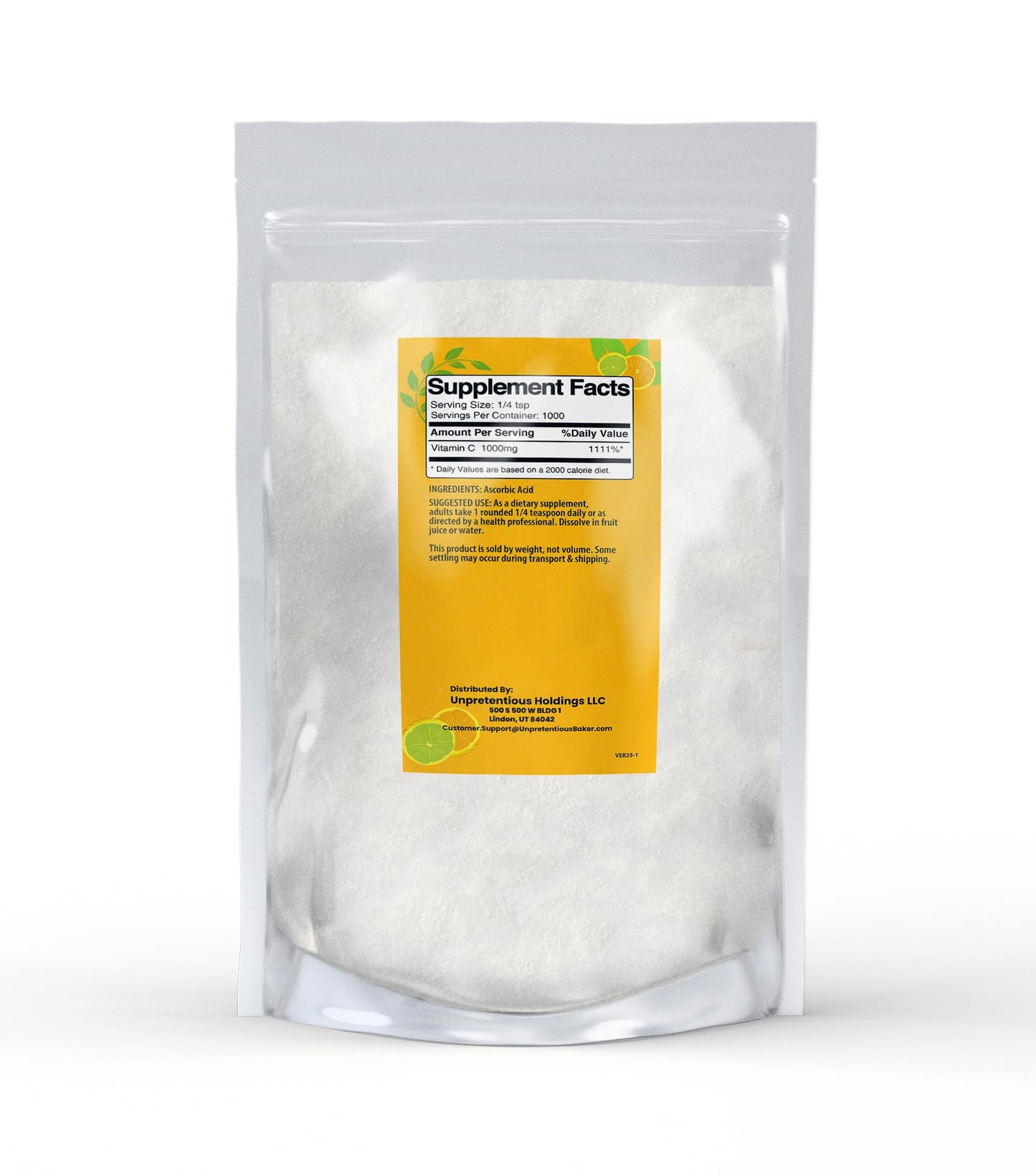 Pure Organic Ingredients Pure Unpretentious Vitamin C Powder 35.27 Ounce