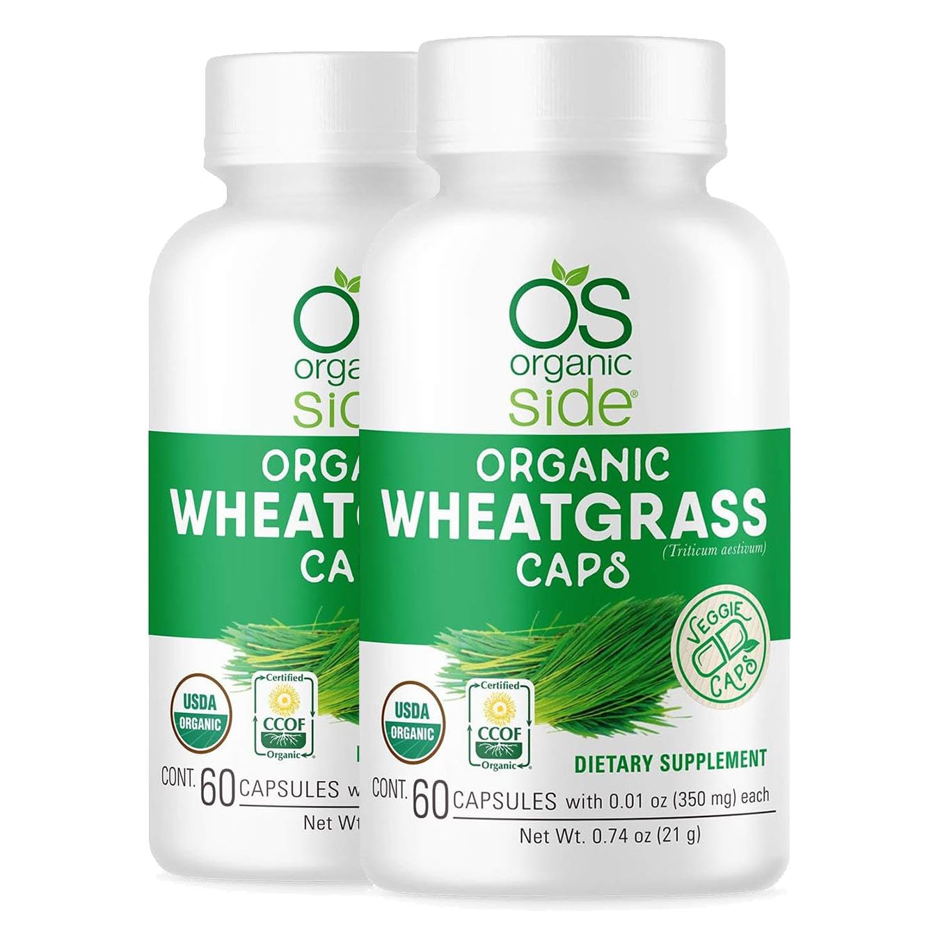 OS Organic Side Organic Wheatgrass Capsules, 120 Count