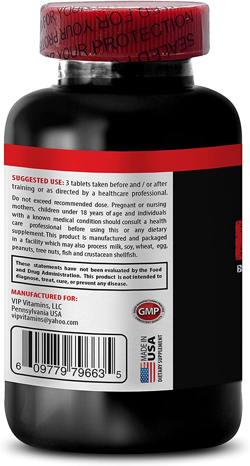 VIP Supplements BCAA 3000 mg Branched-Chain Amino Acids Tablets, 120 Count