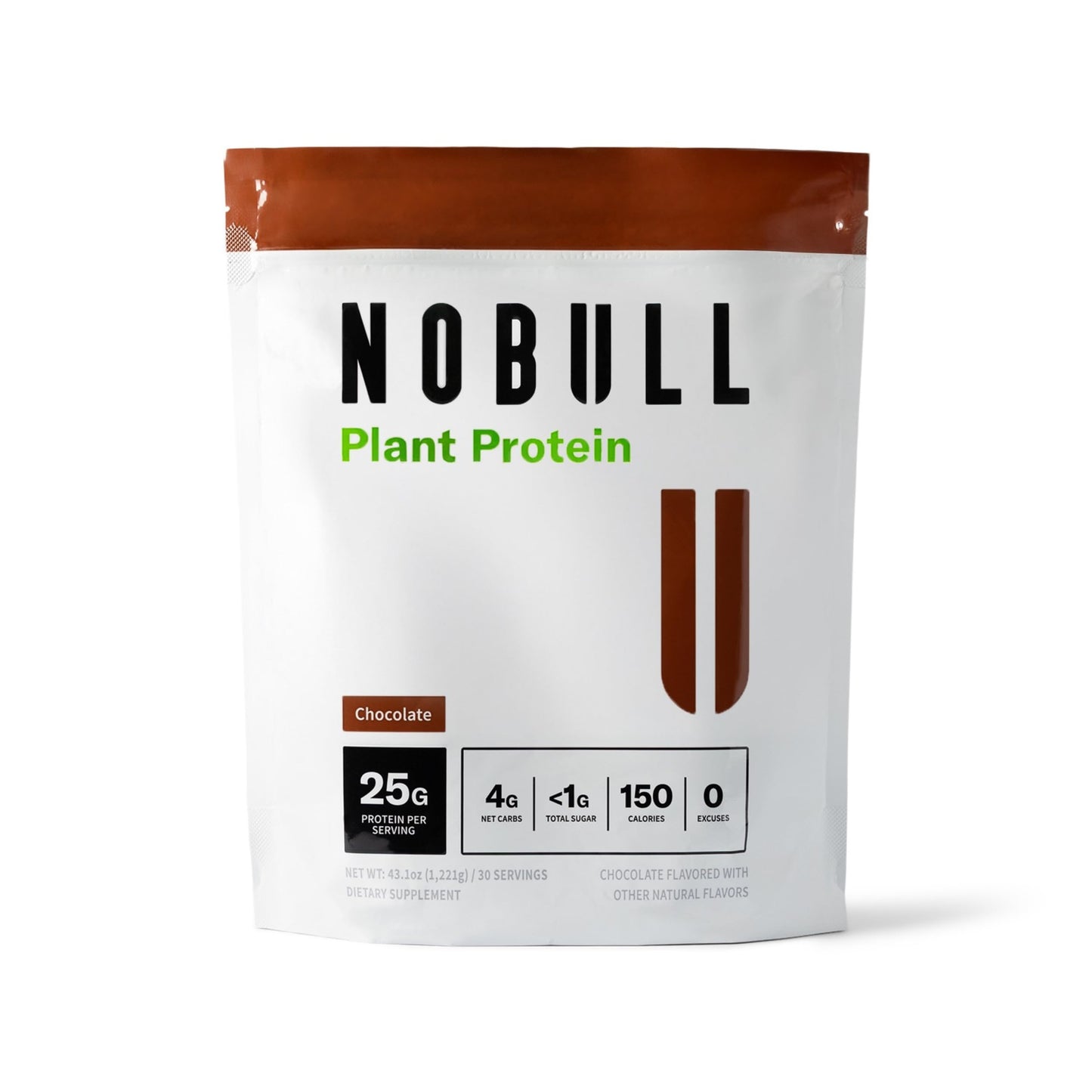 NOBULL Plant-Based Protein Powder, Chocolate, 30 Servings
