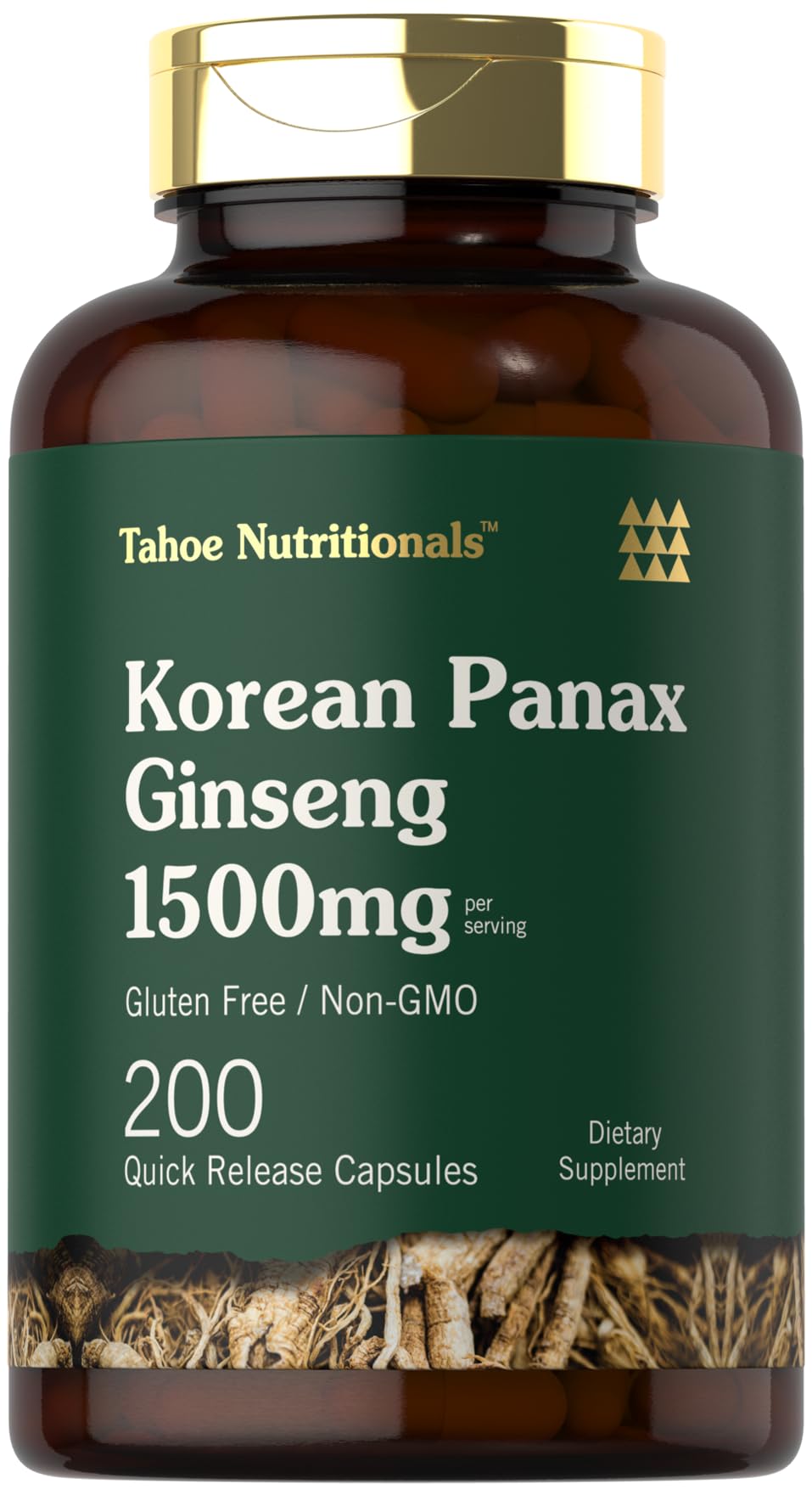 Tahoe Nutritionals Korean Panax Ginseng Extract 1500 mg Capsules, 200 Count