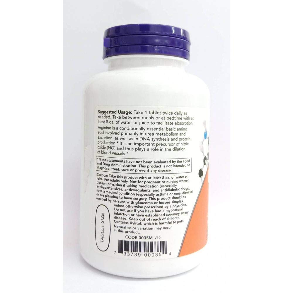 NOW Foods L-Arginine 1000 mg, 720 Tablets