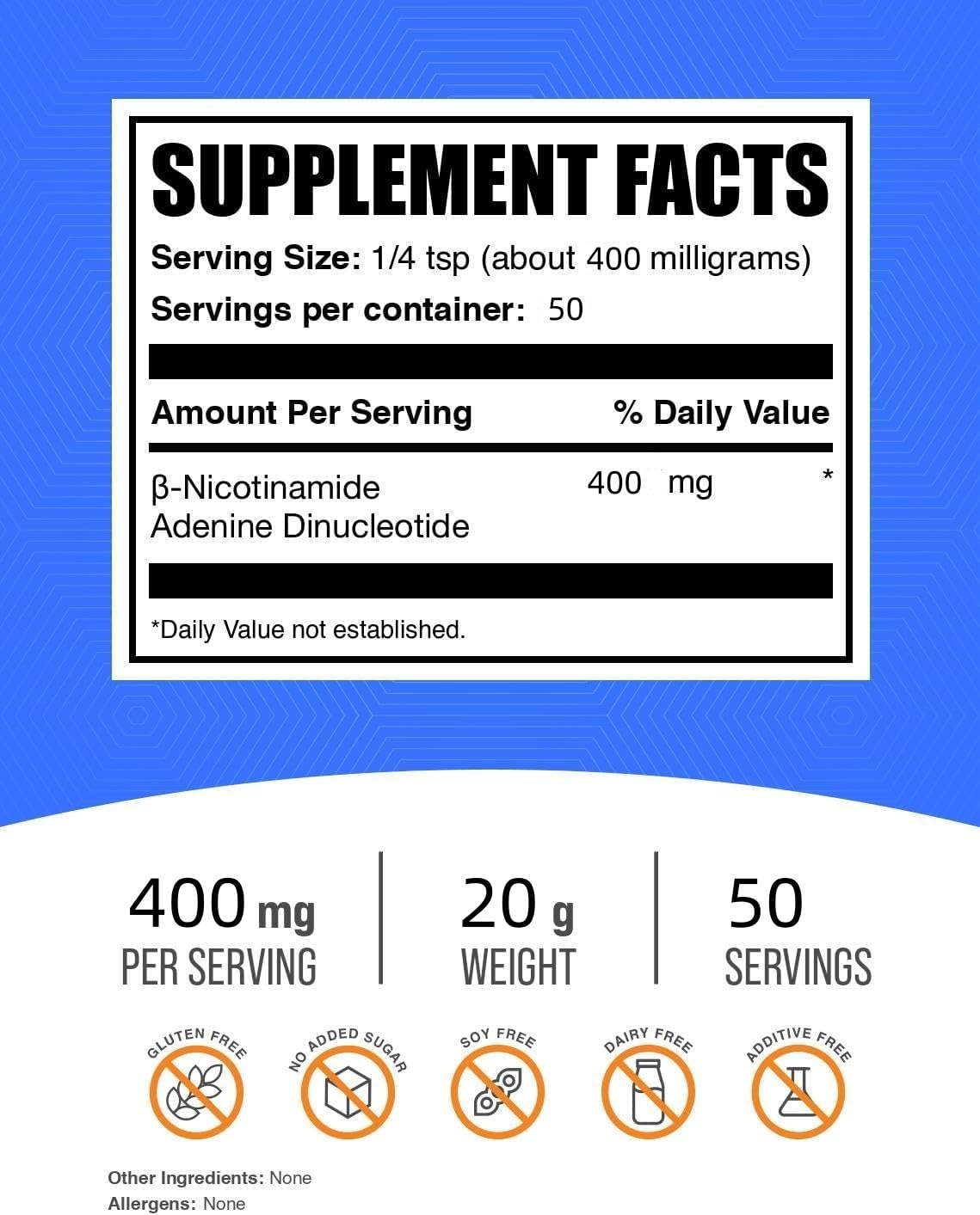 HealthyFinds NAD+ Powder Supplement 0.7 Ounce