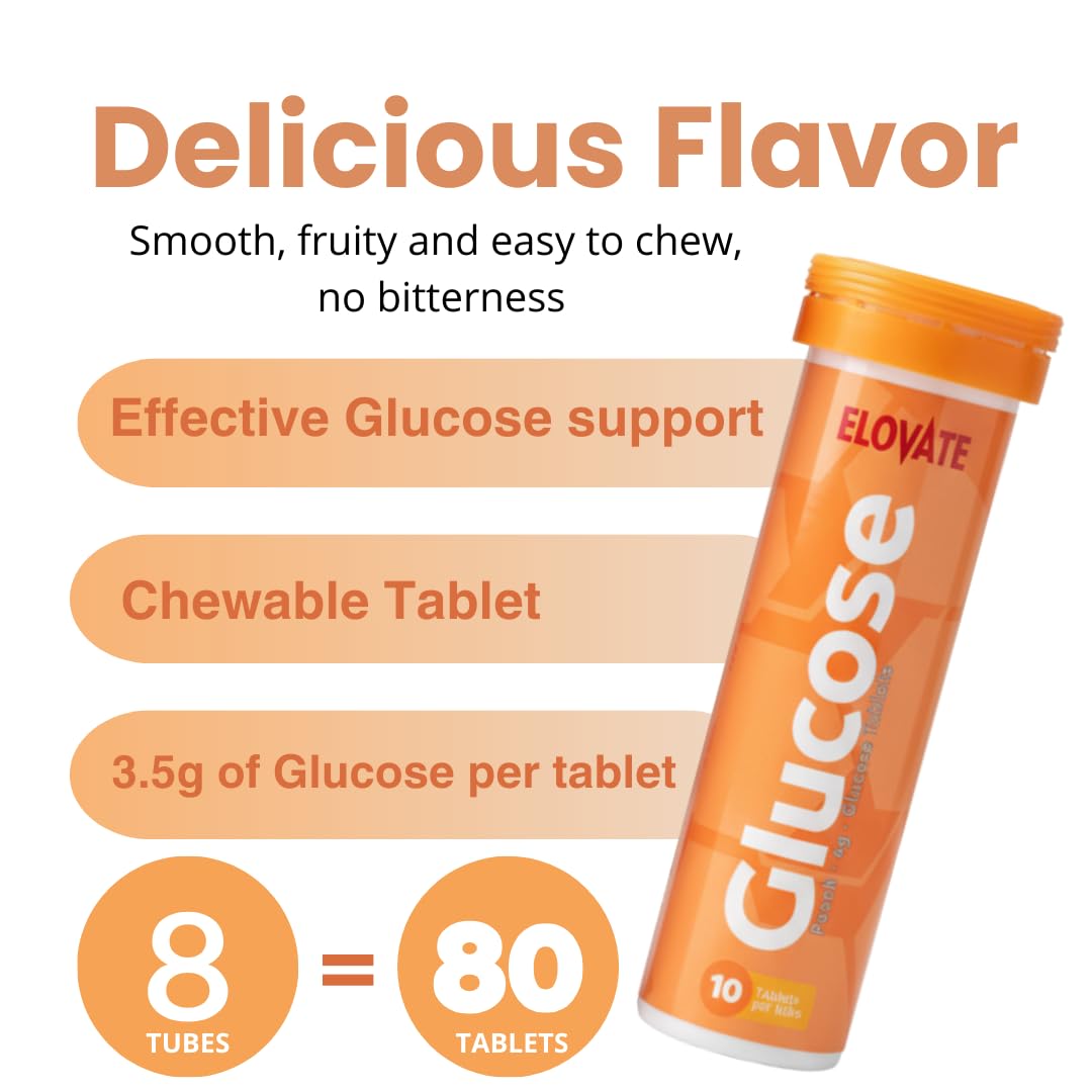 ELOVATE Fast Acting Glucose Tablets Tablet, 80 Count