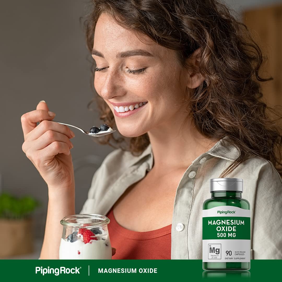Piping Rock Magnesium Oxide 500mg Capsule 90 Count