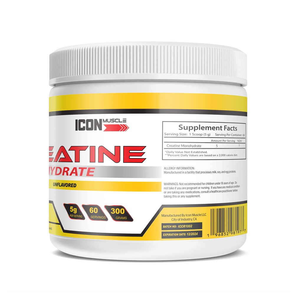 Icon Muscle Creatine Monohydrate Powder 10.6 Ounce