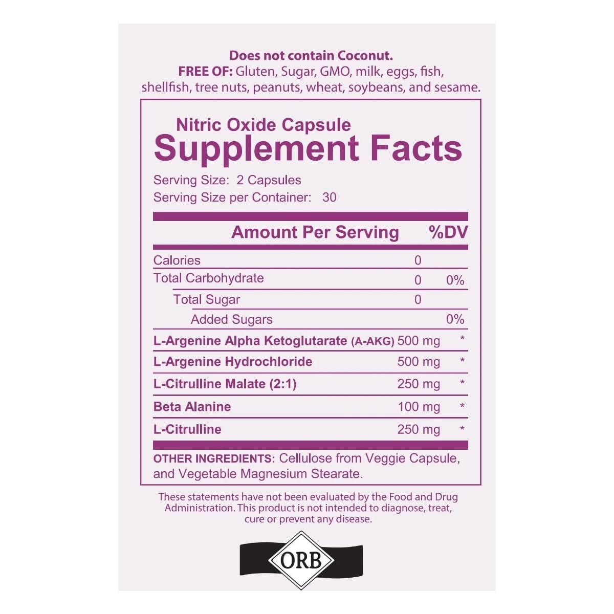 4 Your Wellness Nitric Oxide Supplement with L-Arginine & L-Citrulline for Circulation and Blood Pressure Support, Clean Energy – Vegan, Non-GMO, Kosher, Capsule, 60 Capsules