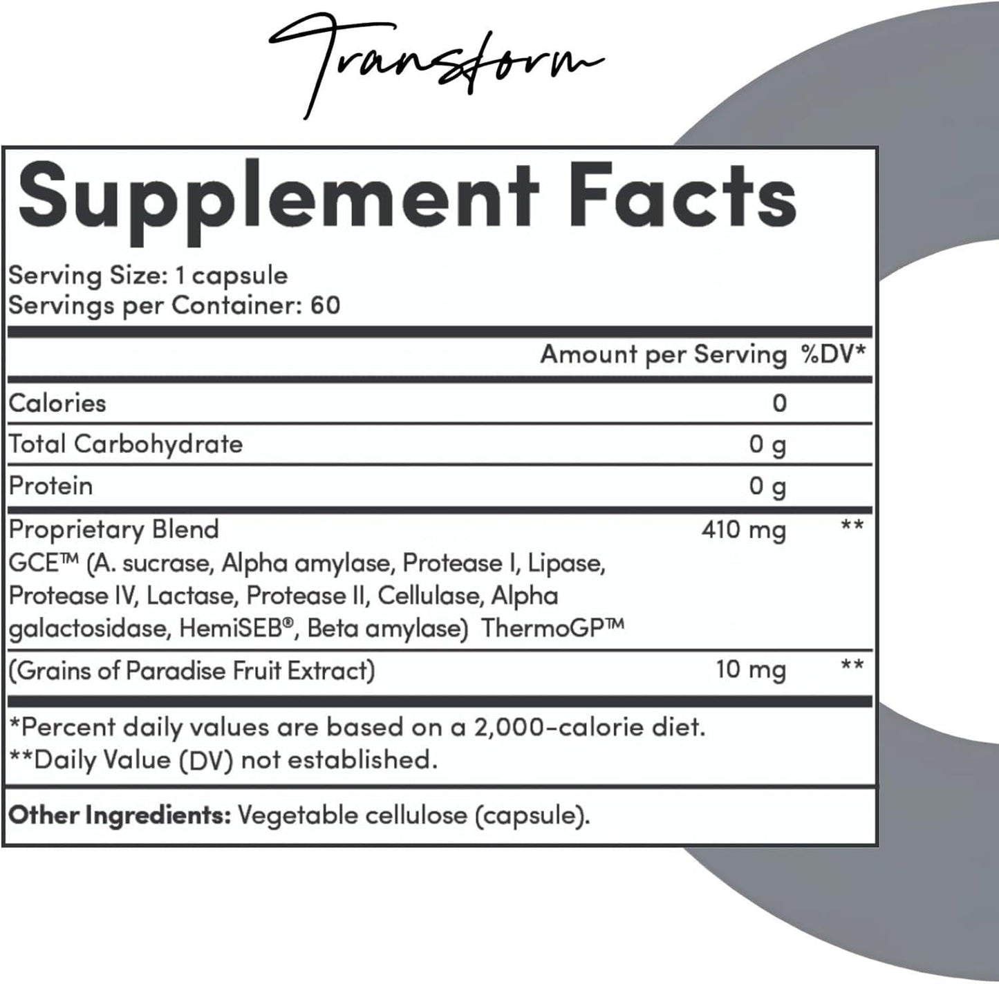 Tranont Transform 60 Capsules