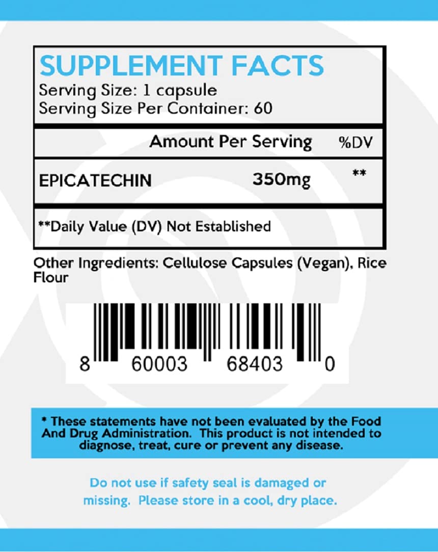 Diverse Organics Epicatechin Powder, 350 mg per Serving, 60 Servings