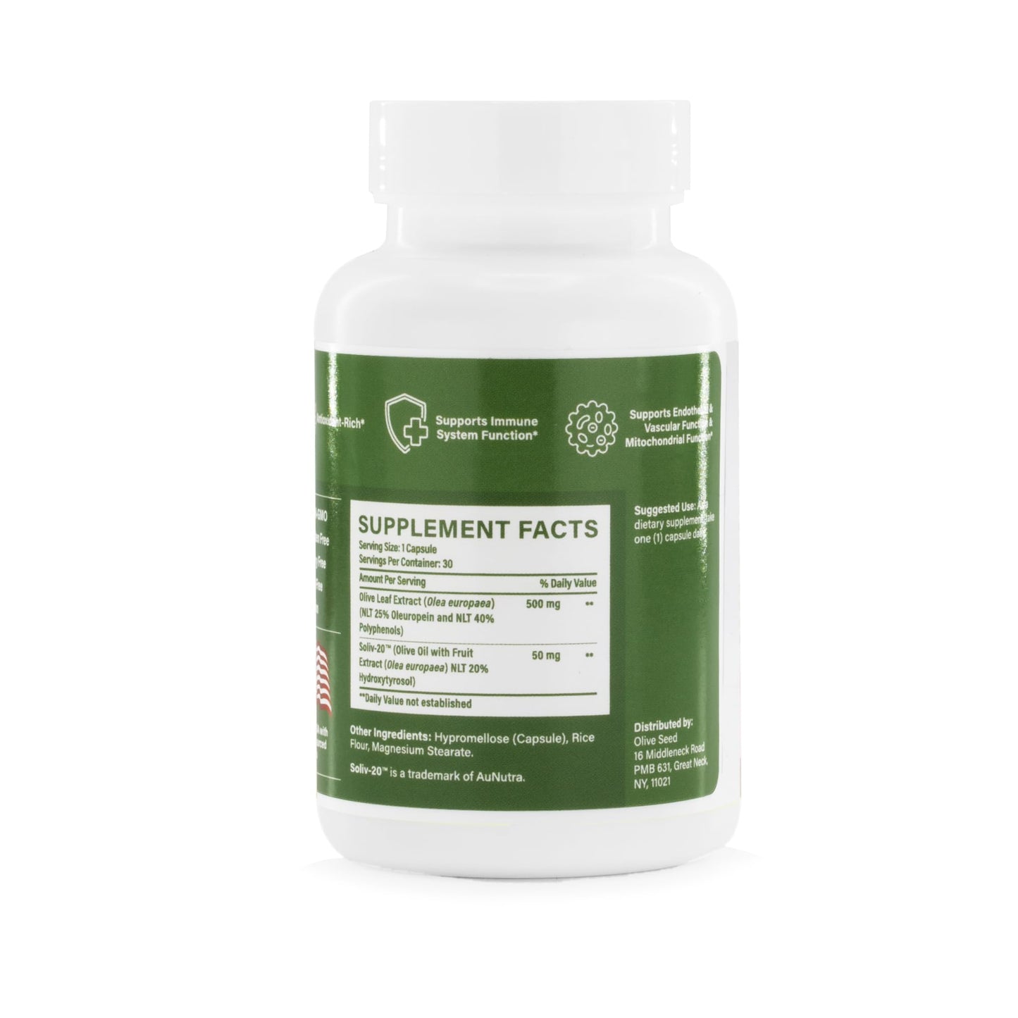Olive Seed Olive Leaf Extract 500mg Capsule, 30 Capsules