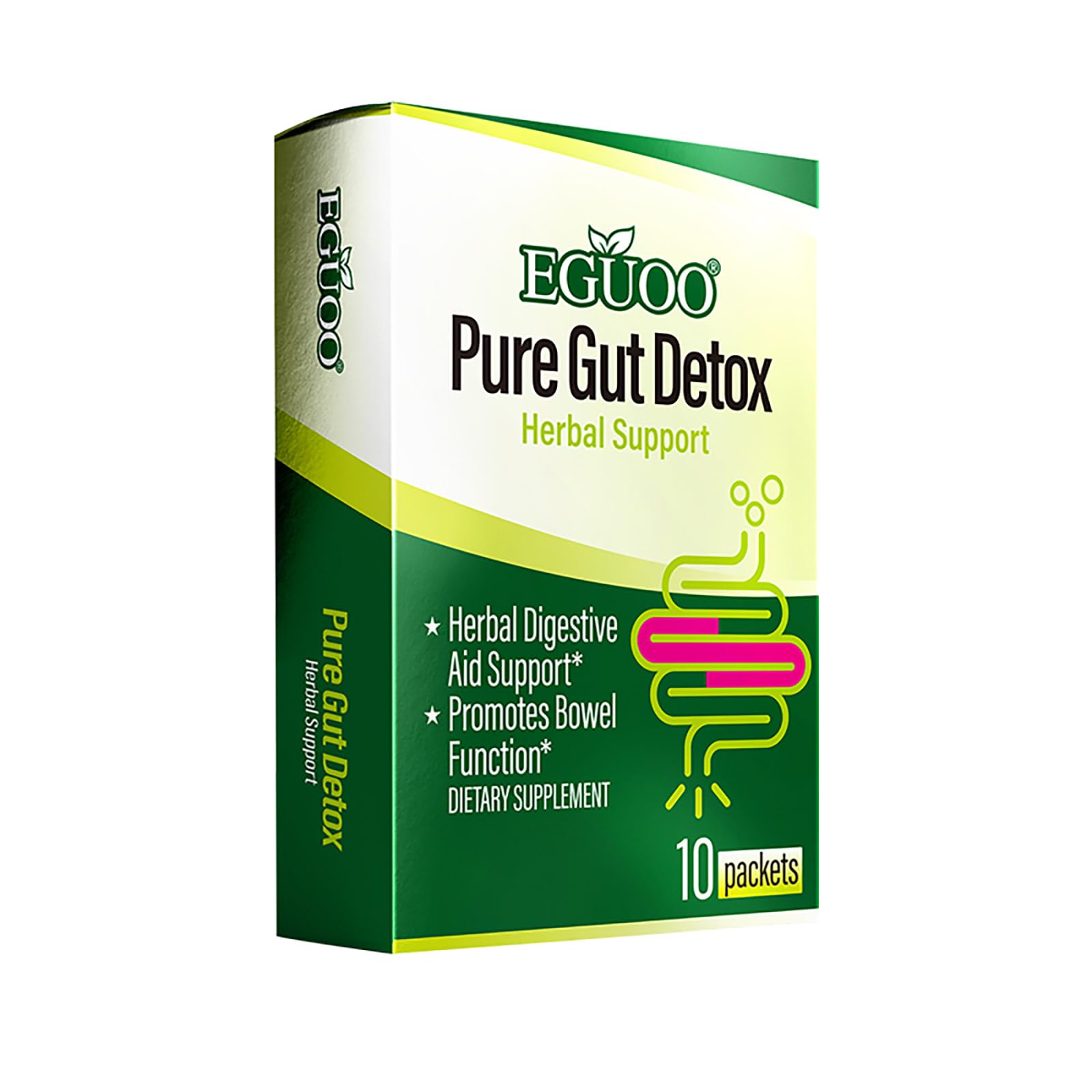 EGUOO Pure Gut Detox Powder – 10 Sachets, Bloating & Digestive Support