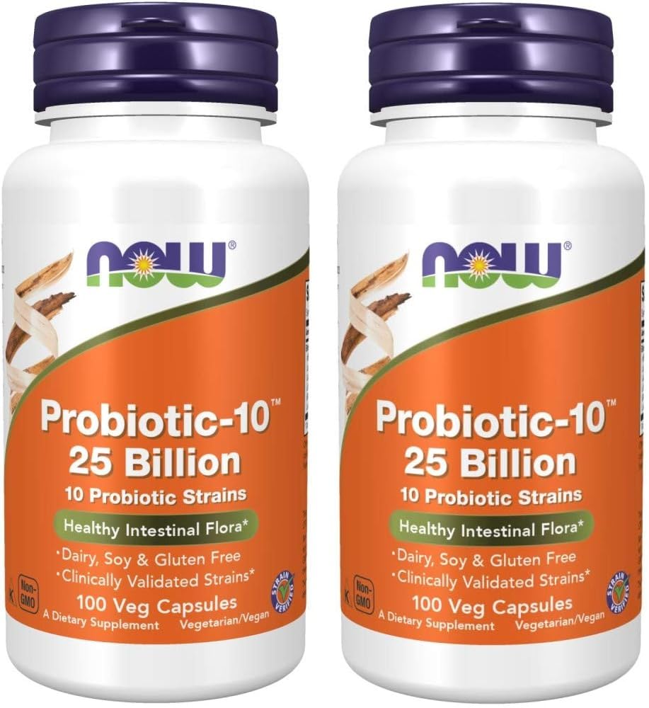 NOW Foods Probiotic-10 25 Billion Capsules, 200 Count