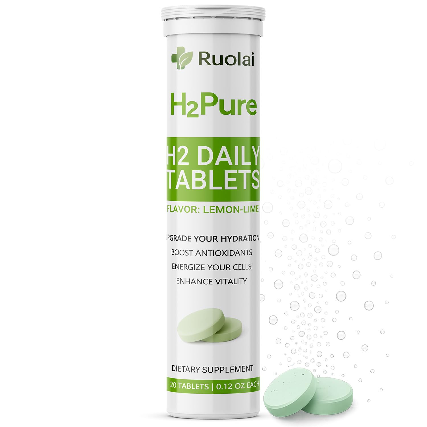Ruolai H2pure Hydrogen Tablets, 20 Tablets