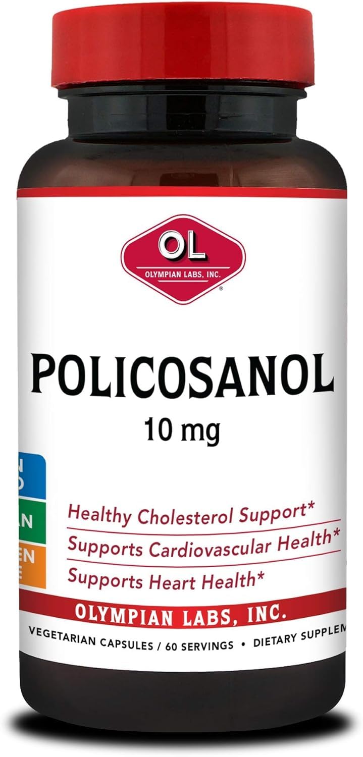 Olympian Labs Policosanol 10mg Vegetarian Capsules, 60 Count