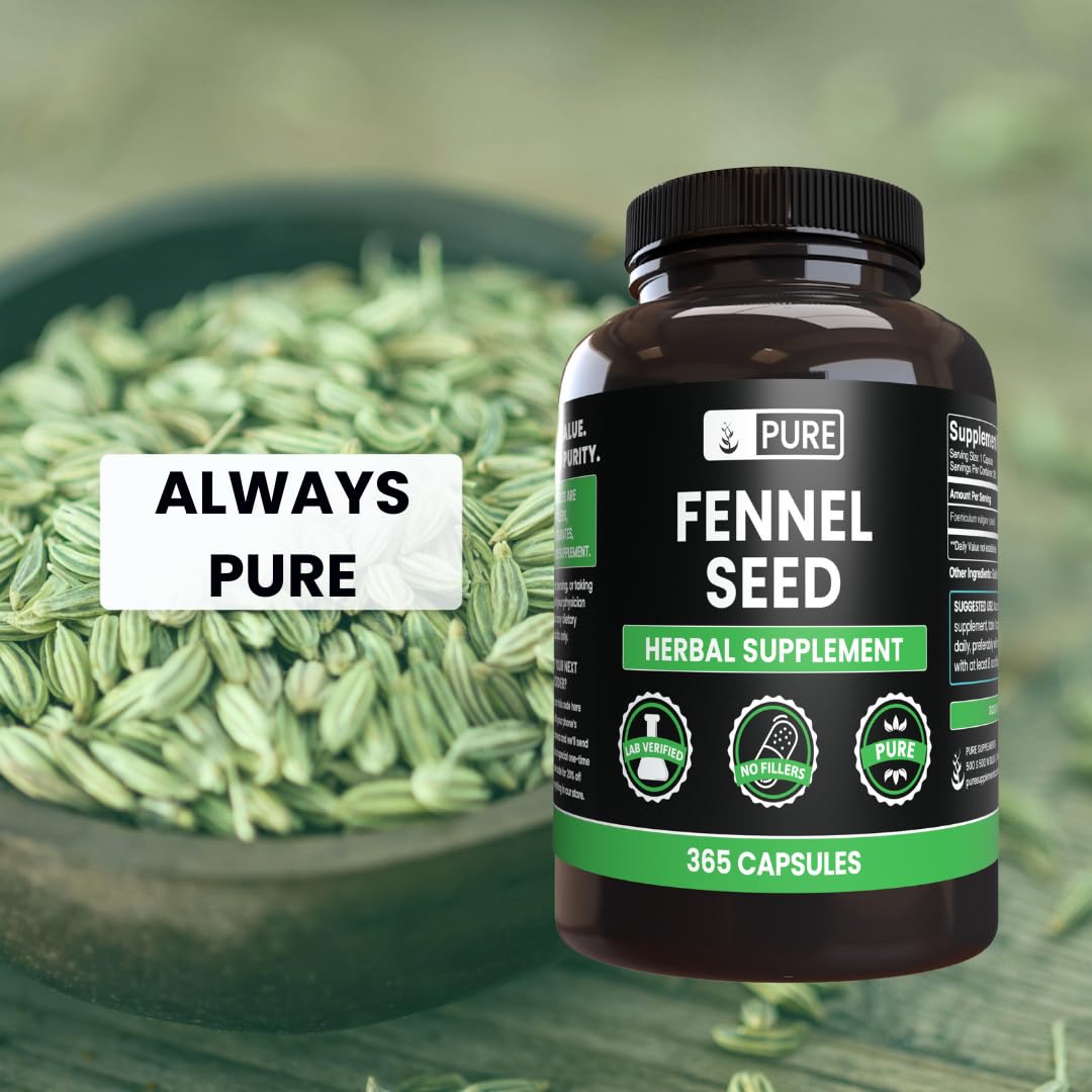 PURE ORIGINAL INGREDIENTS Fennel Seed Capsules 365