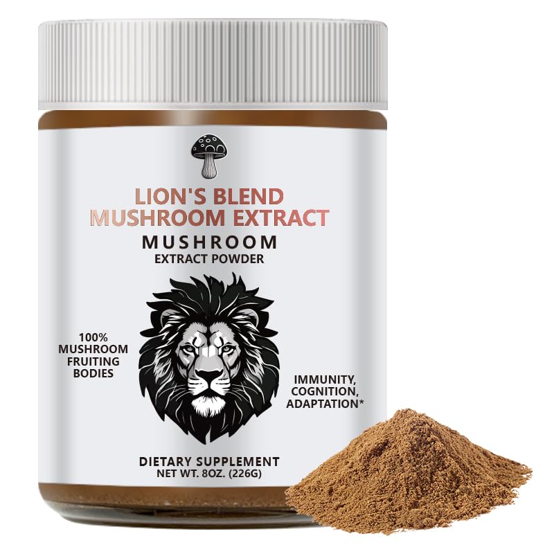 Lion's Blend Mushroom Extract Powder Supplement, 8 oz