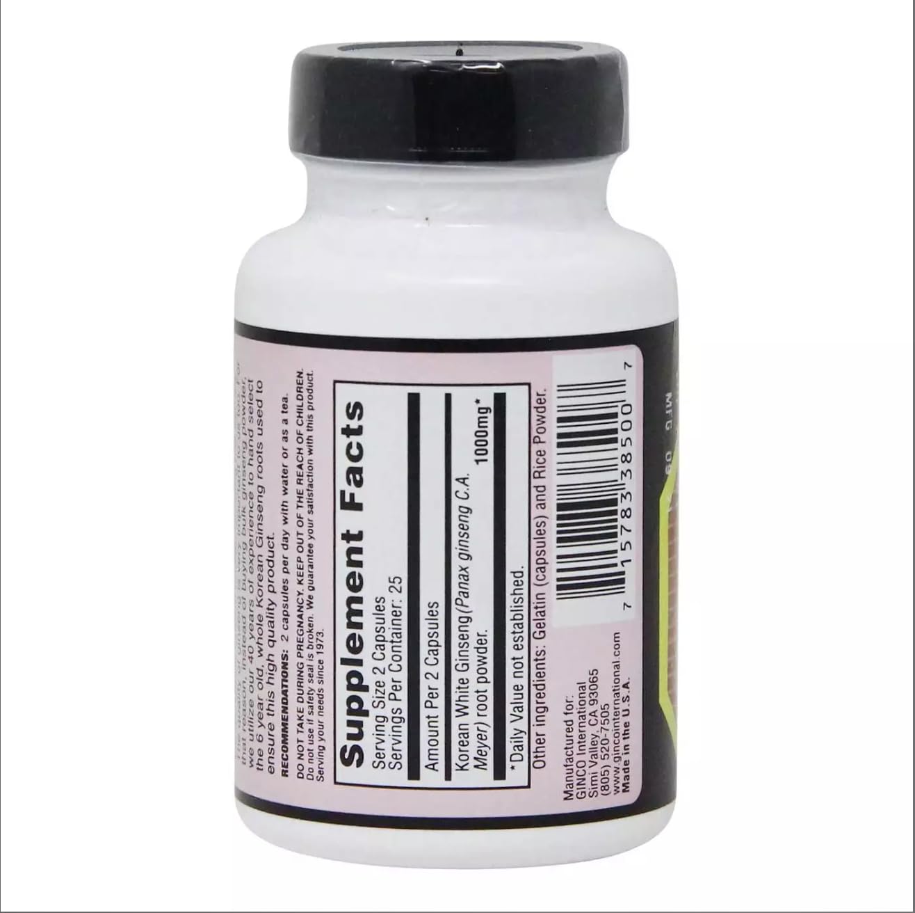 Imperial Elixir Korean White Ginseng Capsule, 1 Count