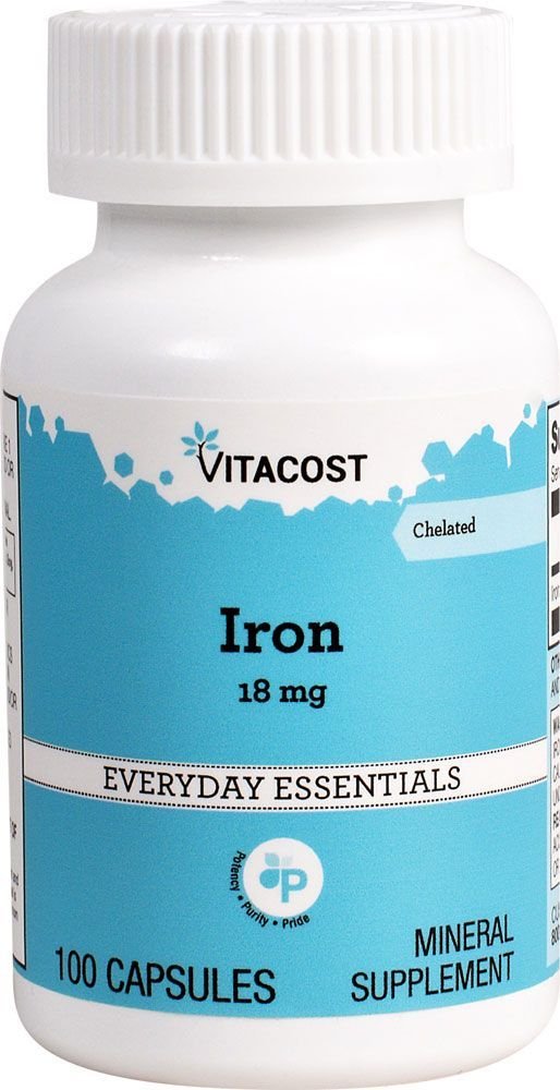 Vitacost Iron 18 mg Capsules 100 Count