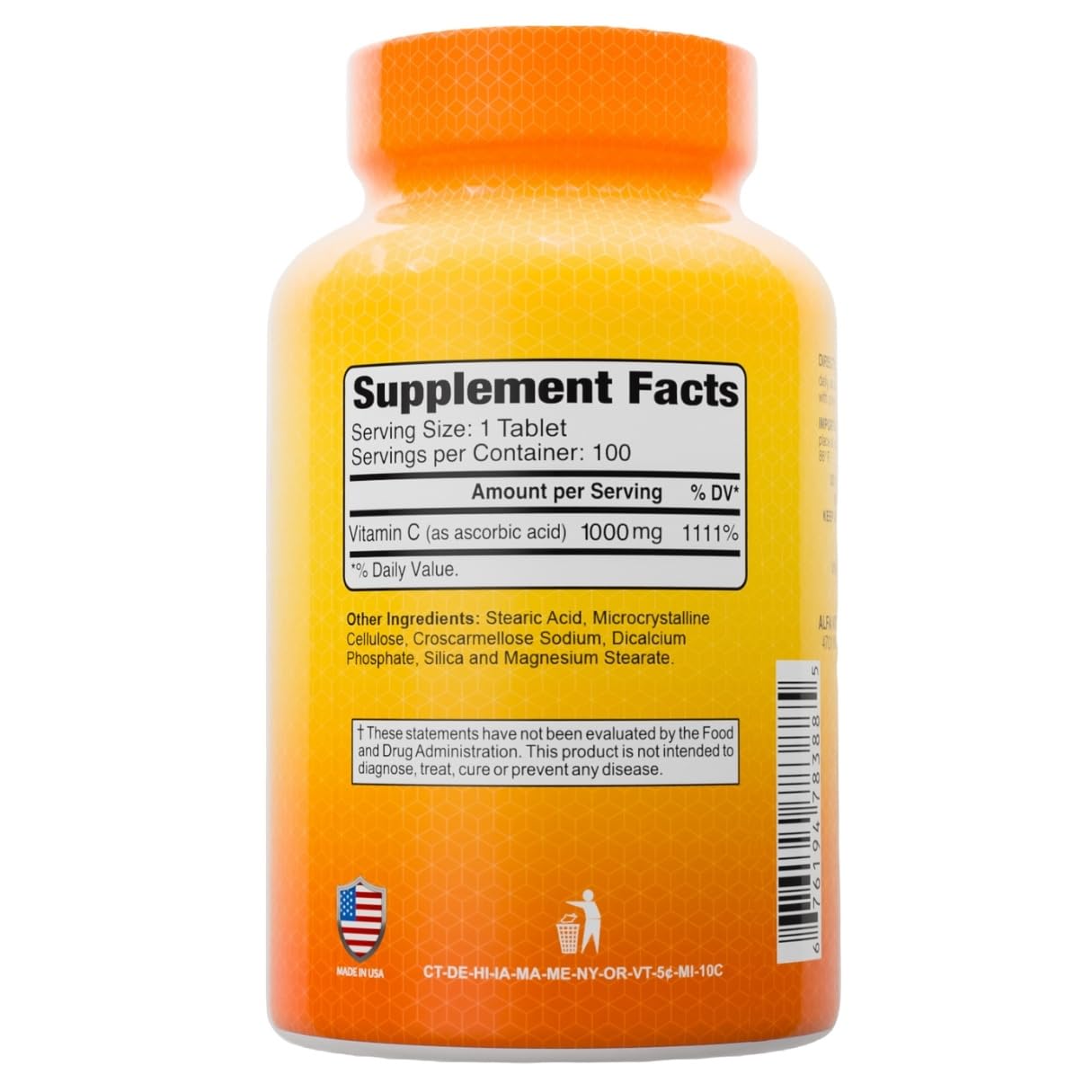 ALFA VITAMINS Vitamin C Supplement 1000mg Tablet, 100 Tablets