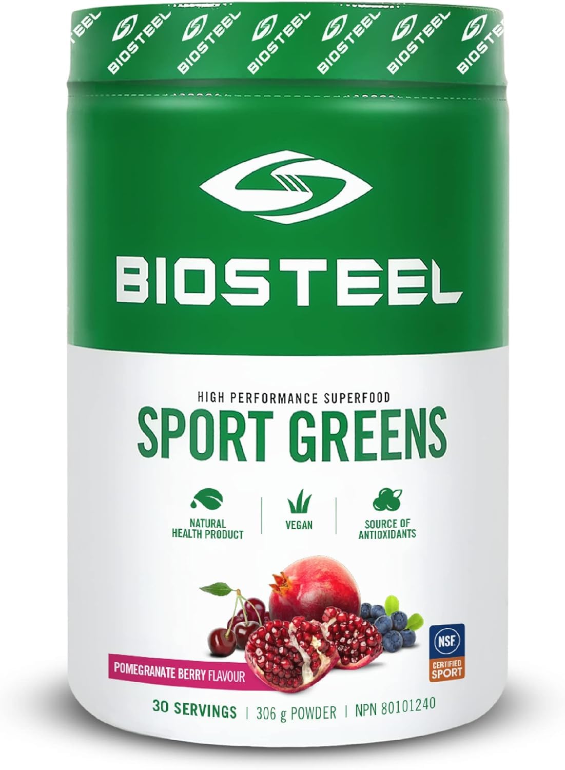 BIOSTEEL Sport Greens Powder 30 Servings Pomegranate Berry