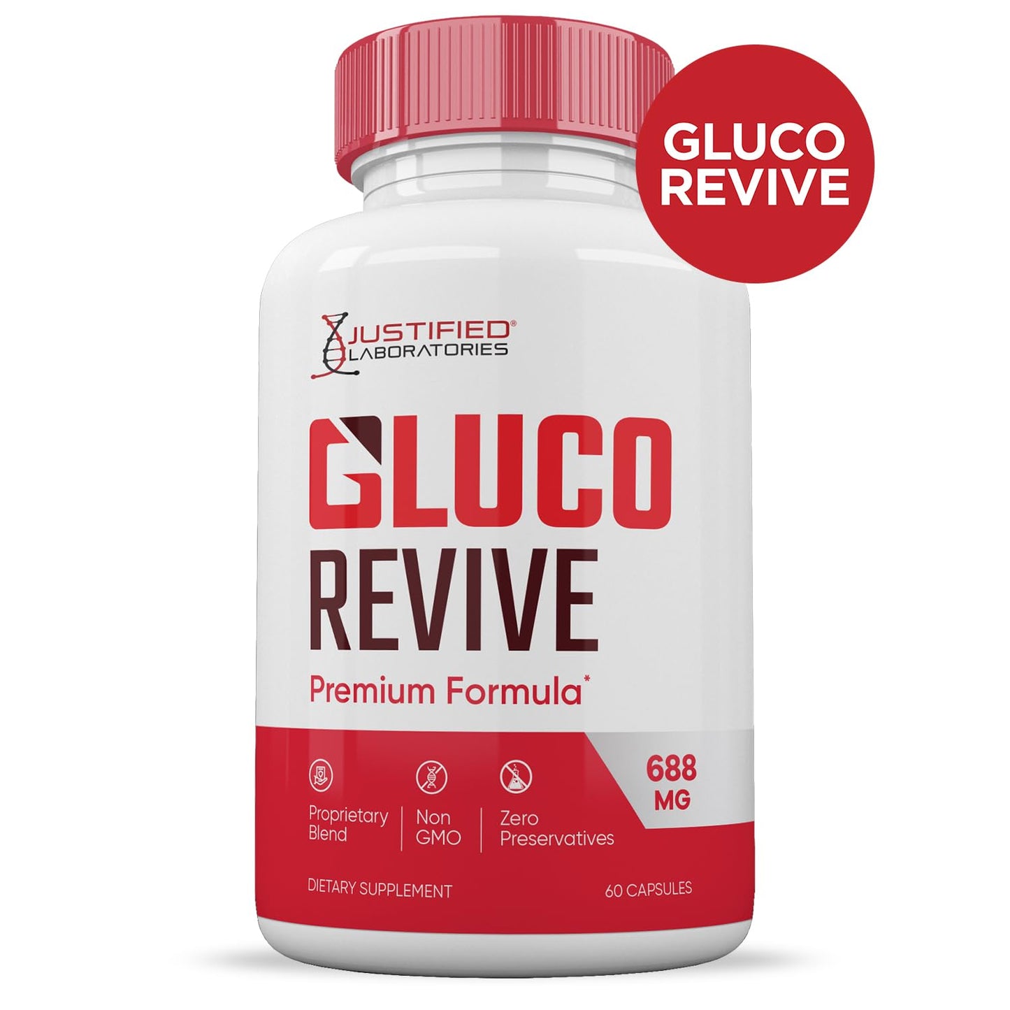 Justified Laboratories Gluco Revive Glyco Support Premium Formula Capsules, 60 Capsules