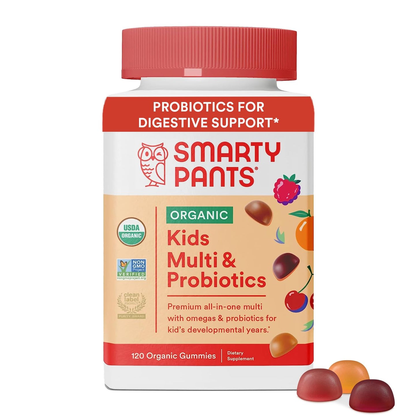 SmartyPants Organic Prenatal Vitamins for Women and Kids Multivitamin Gummies with Probiotics, Omega 3, Vitamin D3, Vitamin B12, 240 Count