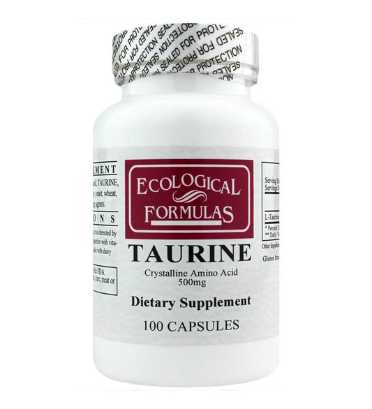 Ecological Formulas L-Taurine 500 mg Capsule, 100 Capsules