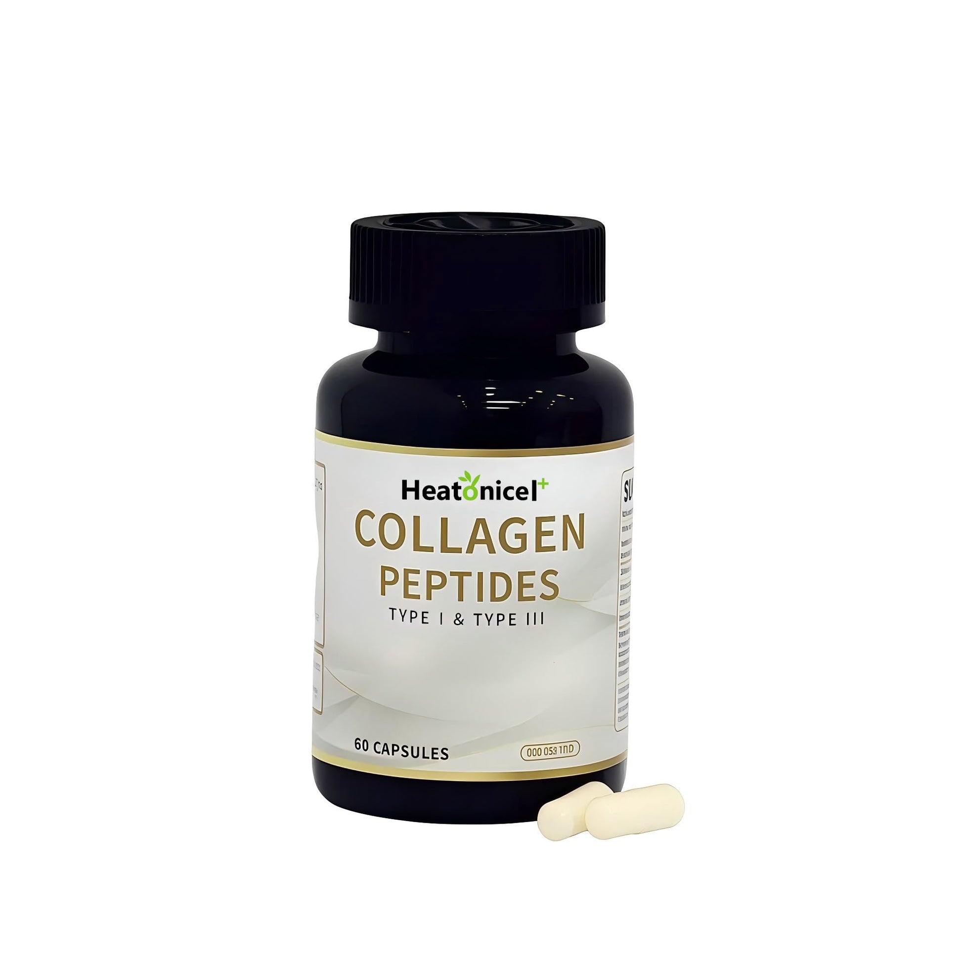 Heatonicel Collagen Peptides for Women Hydrolyzed Type I & III Collagen-Supplement Capsules, Non-GMO Grass-Fed, 60 Count