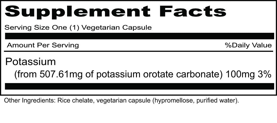 Priority One Potassium Orotate Vegetarian Capsules, 100 Count