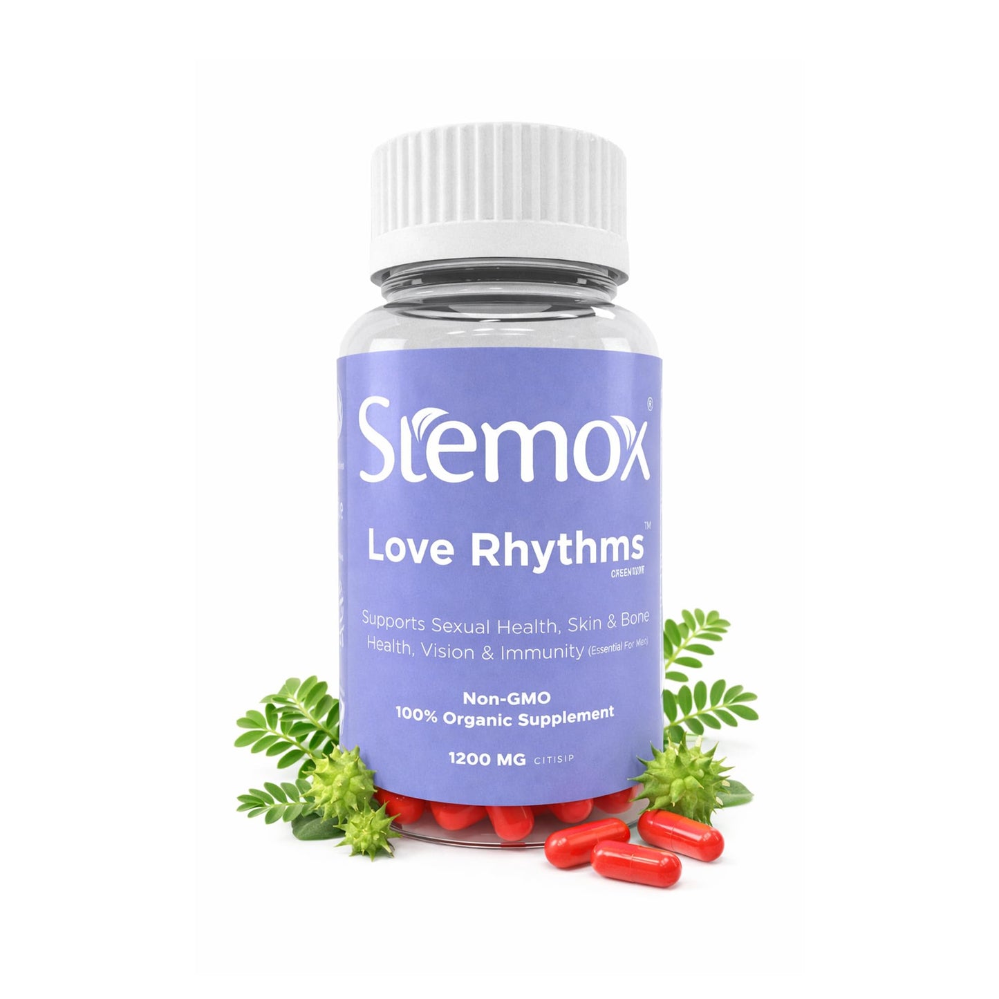 Stemox Love Rhythms L-Arginine & Tribulus Terrestris for Men 1200MG, 60 Capsules