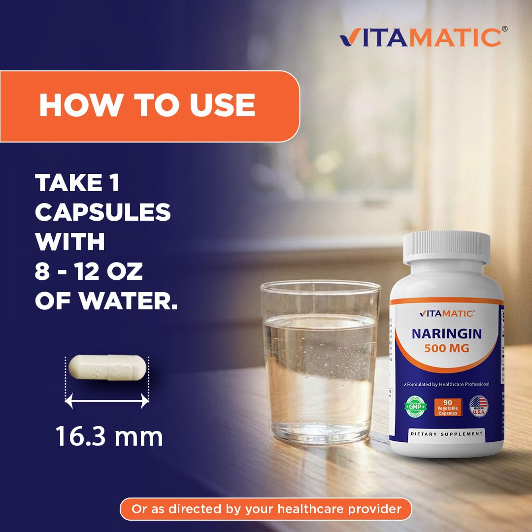 Vitamatic Naringin 500 mg Capsule, 90 Capsules